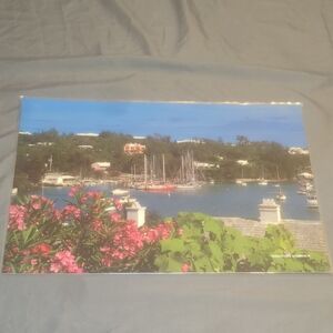 Vintage Laminated Placemat Hamilton Harbour Bermuda Islands